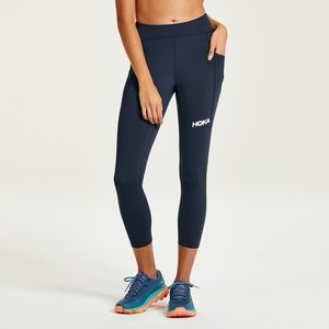 Women's Hoka Running Performance Crop Tight - Outerspace BLUE